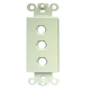 Decora Insert Plate w/3 connector hole White