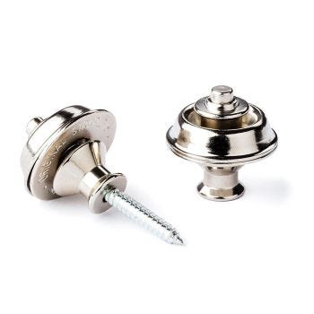 Boutons de sangle de guitare en nickel - Paquet de 2