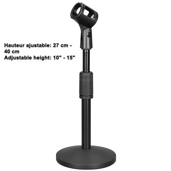 Adjustable Microphone Desk Stand - 27 cm to 40 cm