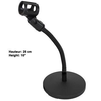 Pied de table à col de cygne pour microphone - 26 cm