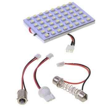 Module 48 DEL 3528 SMD blanches – 12VDC Base T10/BA9S/211