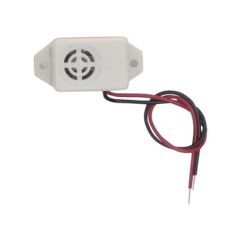 Sirène piézo de 7/8″ X 9/16″ - 6 V CC à 12 V CC - 75 dB - Blanc