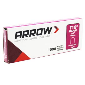 3/8" Round Crown Staples for Arrow T8 Staple Gun - 1000 Pack