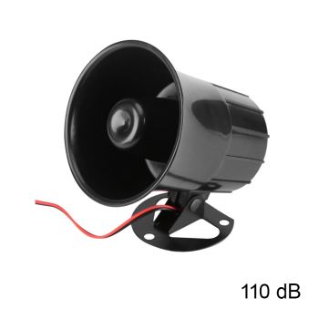 12 V DC Wired Emergency Siren with Mounting Bracket - 15W