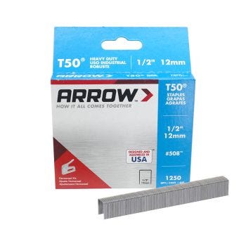 1/2" Flat Staples for ARROW T50 Staple Gun - Box of 1250
