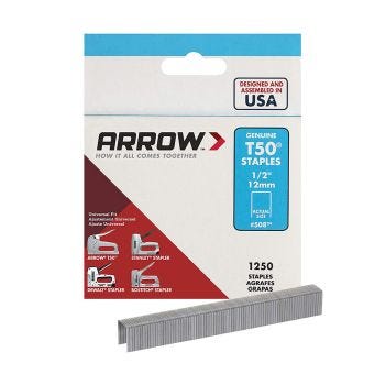 Agrafes plates 12.7 mm (1/2") pour agrafeuse ARROW T50 - Paquet de 1250