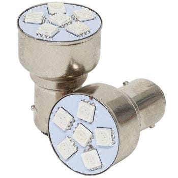 6 LED Bulb - 1157 Base - Red- 2-Pack