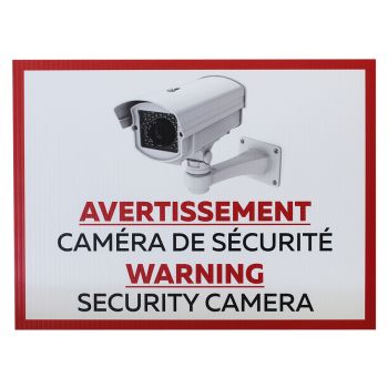 Affiche d'avertissement de caméra de surveillance - 30 cm x 40 cm