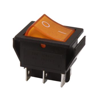 Interrupteur à bascule illuminé ON/OFF - DPST - 6 pins - 125 V - 20 A - Rouge