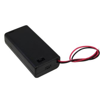 Sealed Battery Holder with Wires and Switch - 2 x AA