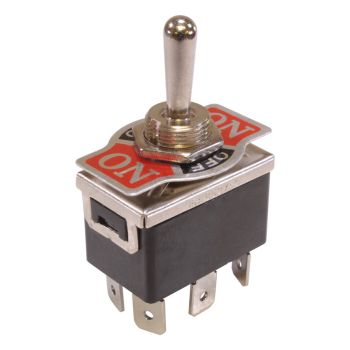 Interrupteur à levier à 3 positions - Marche/Arrêt/Marche - D.P.D.T. - 125 V/250V - 20 A/15 A - 6 Pins