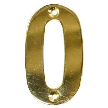 Number 0 for House Address - Brass