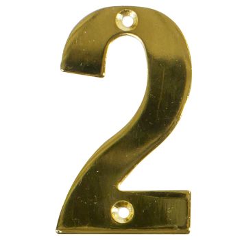 Number 2 for House Address - Brass