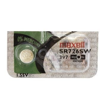 Maxell 5397/SR726SW 397 Silver Oxide Button Battery - 1.55 V