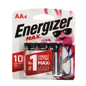 ENERGIZER 1.5 V AA Alkaline Battery - 4-Pack