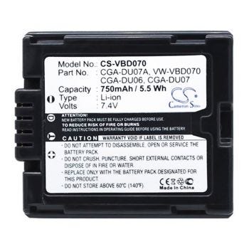 7.2V 650mAh Replacement Battery for Panasonic CGA-DUO7 Camera