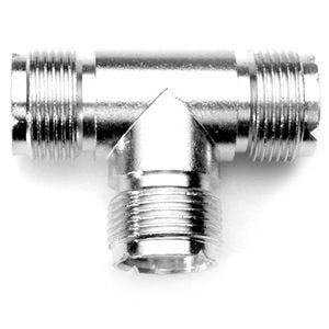 T Adaptor Uhf Female To Double Uhf Female
