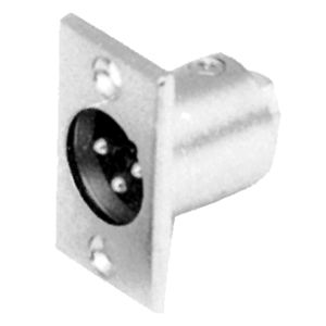 3-Pin Male XLR Connector for Chassis Mounting - Nickel
