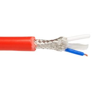 Microphone Cable - 2C/23 AWG - Shielded - Red - Sold by Meter