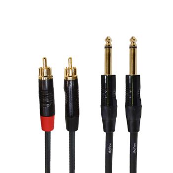 DIGIFLEX 2 x 1/4" TS Male to RCA Stereo Male Cable - 6 ft (1.82 m)