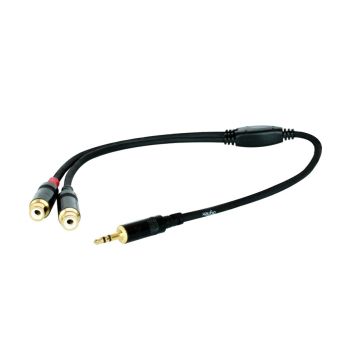DIGIFLEX 1/8" TRS Male to 2x RCA TRS Female Cable - 1 ft (30 cm)