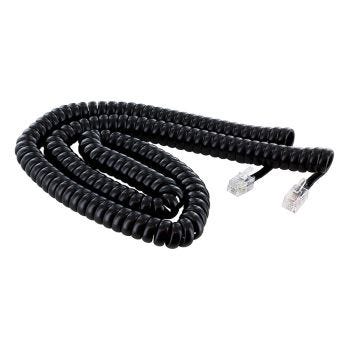 Fil de téléphone spiralé - Noir - 7.62 m