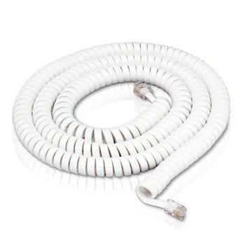 Fil spiralé pour téléphone fixe - Blanc - 4.5 m
