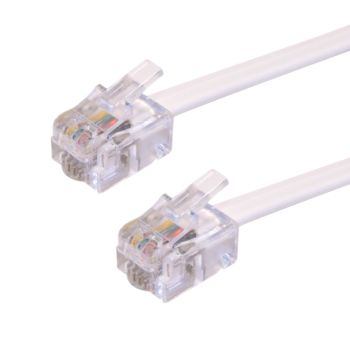 Fil plat pour téléphone fixe - Blanc - 7.62 m