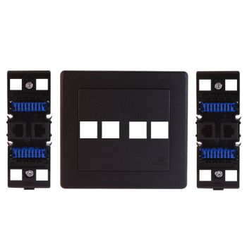 Plaque Murale 2X 2 Prises RJ45 Brun