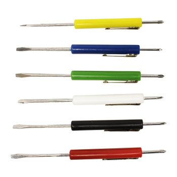 2-in-1 Pocket Screwdriver - Phillips and Flat Head - Various Colors