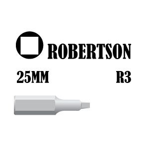 Robertson Chrome-Vanadium tips # R3 - 25 mm