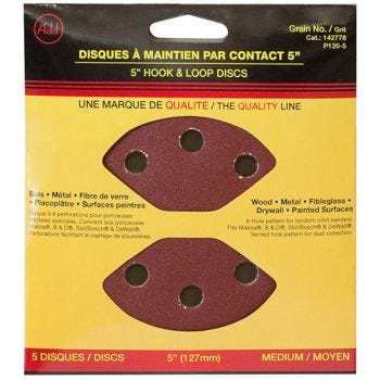 5-Hole Sanding Disc - 150 Grit - 5" - 5-Pack