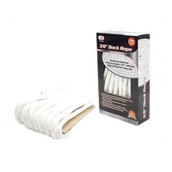 Double Braided Nylon Mooring Rope - 3/8 ′′ x 20′ - White
