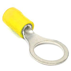 Terminal à anneau - vis 13 mm - 12-10 AWG - Double baril - Jaune - Paquet de 10