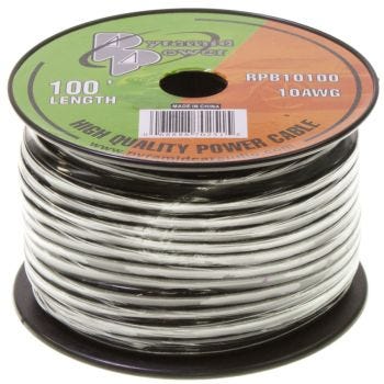CCA Stranded Amplifier Wire - 1C/10 AWG - Black - Sold by Meter