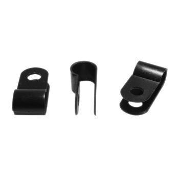 3/16'' Cable Clamp - Type R - Black - 100 Pack