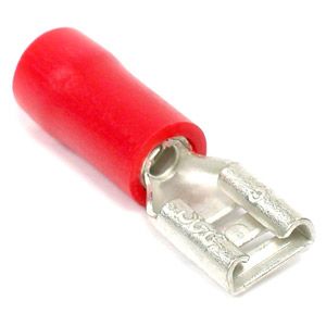 Terminal à lame - femelle - .187″ - 22-16 AWG - Simple baril - Rouge - Paquet de 10