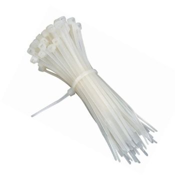 Attache autobloquante en nylon 4" - Transparent - Paquet de 100
