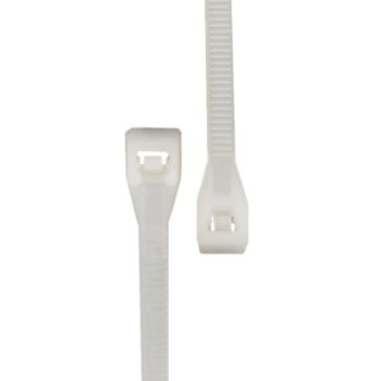 Attache autobloquante en nylon 8 pouces - Blanc - Paquet de 1000
