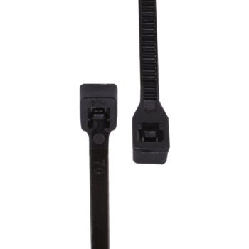 Attache autobloquante en nylon - 8″ - Noir - Paquet de 1000
