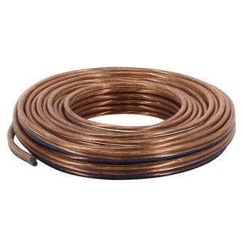 Fil à haut-parleur cuivre 2c/14 AWG - Transparent - 7.3 m