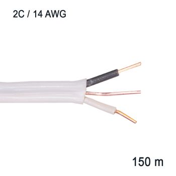 Electrical Construction Wire - 2C/14 AWG - NMD90 - White - 150 m