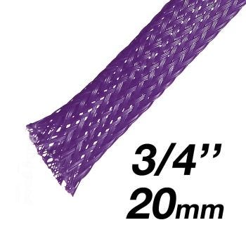 PET Expandable Braided Sleeving - 20mm (3/4″) Diameter - 10m - Purple