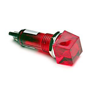 Square Indicator Light - 41.3 mm - 12 V - Red