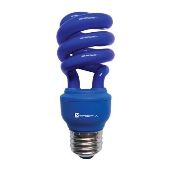 Ampoule de fête fluocompacte T2 - 120V - 13W - E26 - Bleu