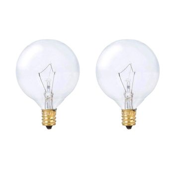 Ampoule pour miroir vanité G16.5 - 130V - 60W - E12 - Claire - Paquet de 2