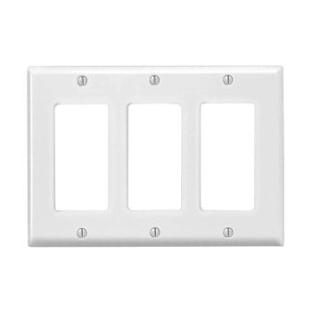 3-Gang Decora Wall Plate - White