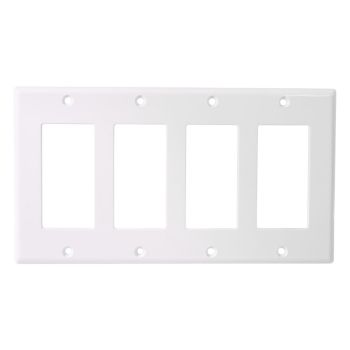4-Gang Wall Plate - White