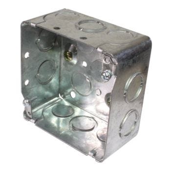 Boîtier électrique carré - 4" X 4" X 2-1/8" (101 mm x 101mm x 54 mm) - Acier