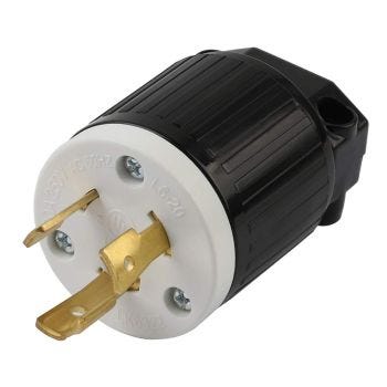 Fiche mâle "Twist Lock" NEMA L6-20P - 250 V - 20 A - 2 pôles /3 fils 